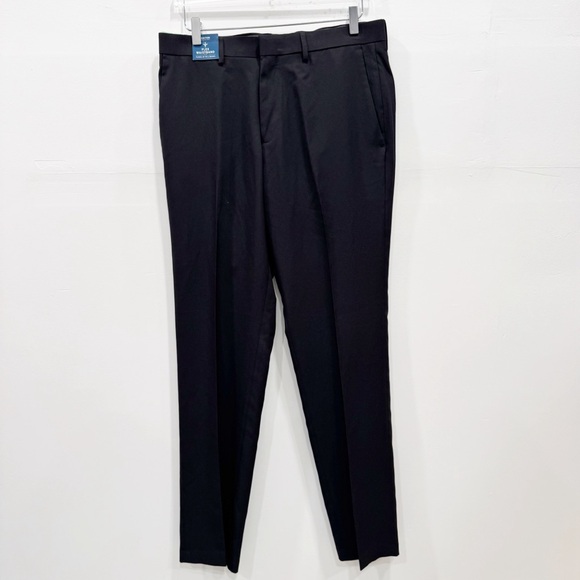 Reaction Kenneth Cole Modern Fit Recycled Micro-Check Trouser Black 34W 32L - Picture 1 of 6
